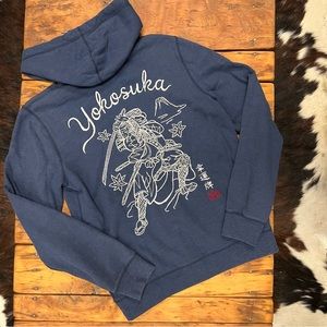 Lucky brand “Yokosuka” embroidered hoodie. EUC